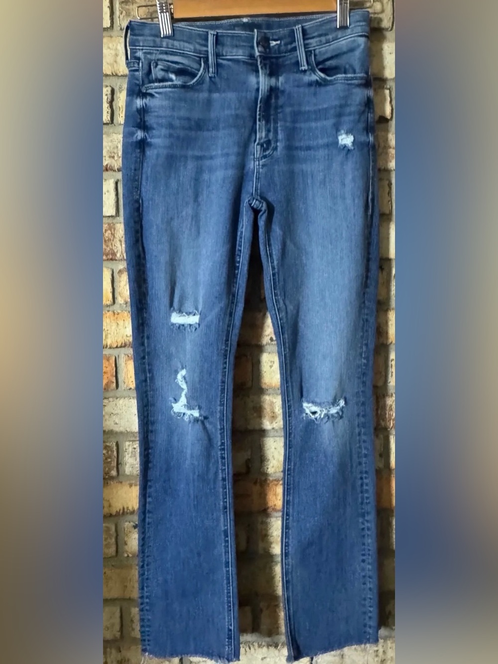 Mother jeans 27 inseam 27” mid rise dazzler ankle fray